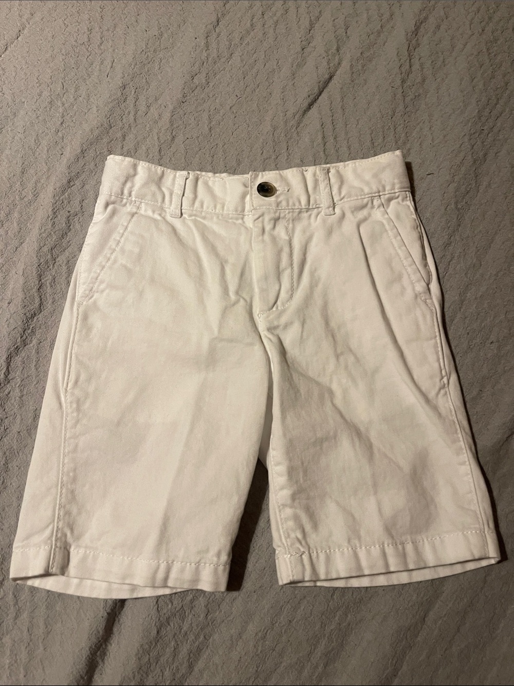 Boys Sz 6 White Flat Front Chino Shorts